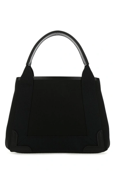 Shop Balenciaga Woman Black Canvas Cabas Navy Xs Handbag