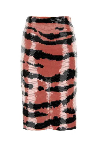 Shop Bottega Veneta Woman Embellished Viscose Skirt In Multicolor