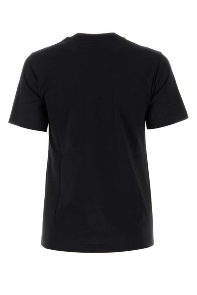 Shop Burberry Woman Black Cotton T-shirt