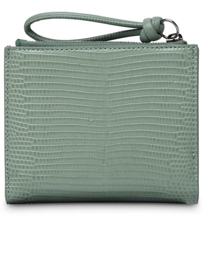 Shop Jil Sander Woman  Pastel Green Calf Leather Wallet In Blue