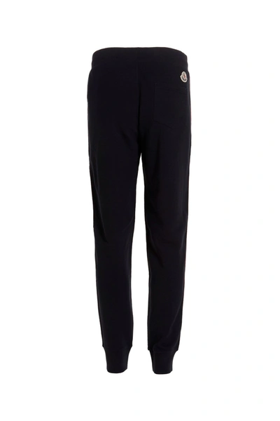 Shop Moncler Men Joggers With Contrasting Bands In Blue