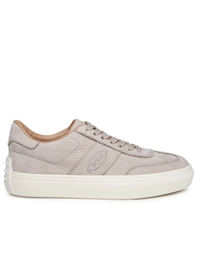 Shop Tod's Man  Beige Leather Sneakers In Cream