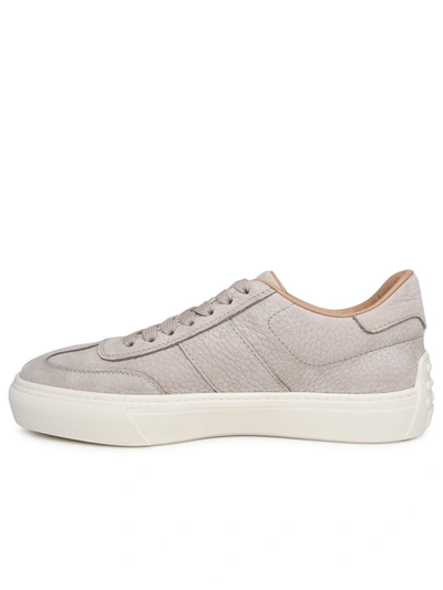 Shop Tod's Man  Beige Leather Sneakers In Cream