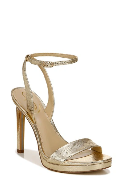 Shop Sam Edelman Jade Ankle Strap Sandal In Gold Leaf