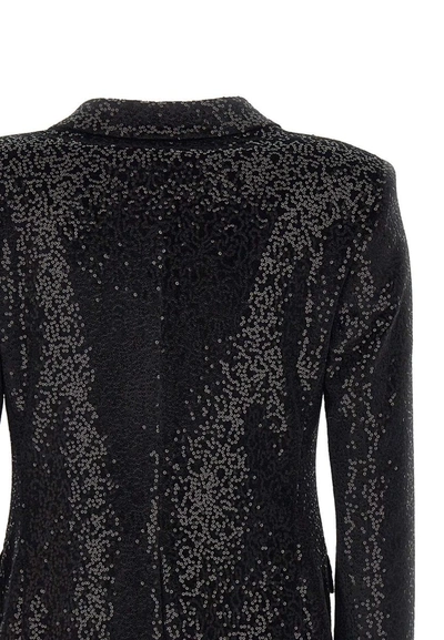 Shop Tagliatore Double-breasted Blazer With Sequins "paris" In Black