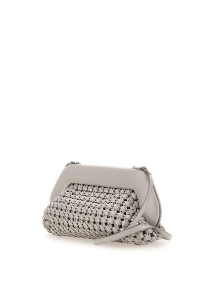 Shop Themoirè "bios Knots" Leather Vegan Clutch Bag In Grey