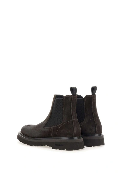 Shop Woolrich "chelsea New City" Suede Boots In Brown