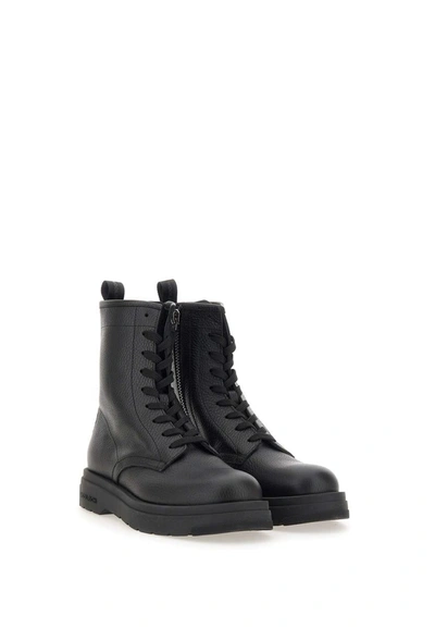 Shop Woolrich New City" Tumbled Leather Boots In Black