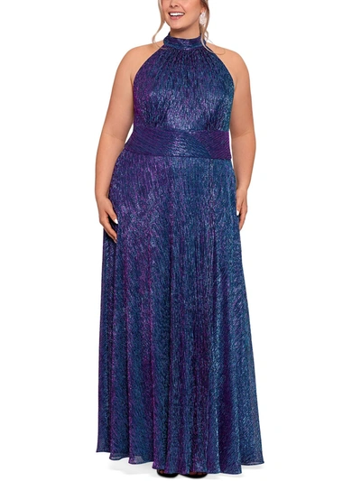 Shop Betsy & Adam Plus Womens Metallic Maxi Evening Dress In Multi