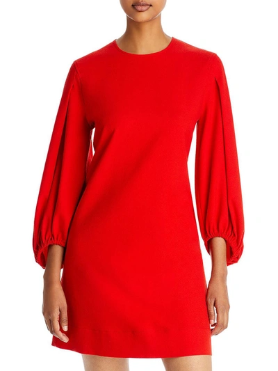 Shop Hugo Boss Dageta Womens Mini Lyocell Shift Dress In Red