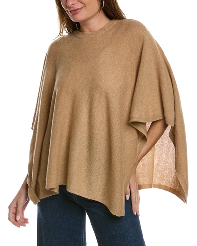 Shop Amicale Cashmere Basic Cashmere Poncho In Brown