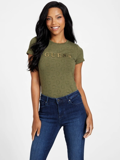 Guess Factory Eco Alexa Print Tee In Black