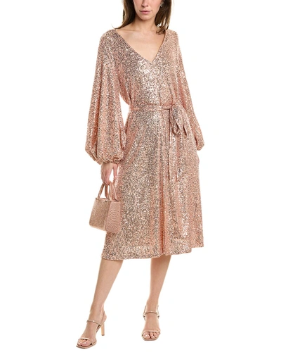 Shop Beulah Sequin Midi Dress In Pink