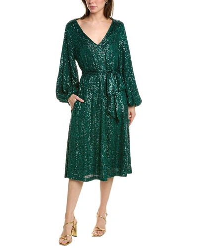 Shop Beulah Sequin Midi Dress In Green