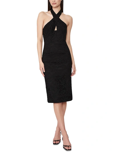 Shop Bardot Riviera Womens Lace Halter Cocktail And Party Dress In Black