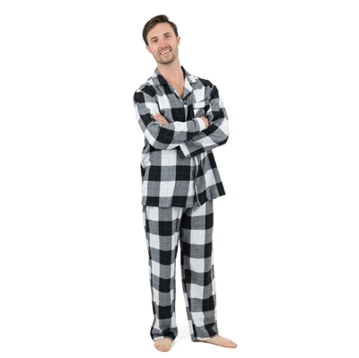 Shop Leveret Christmas Mens Two Piece Flannel Pajamas Plaid In Black