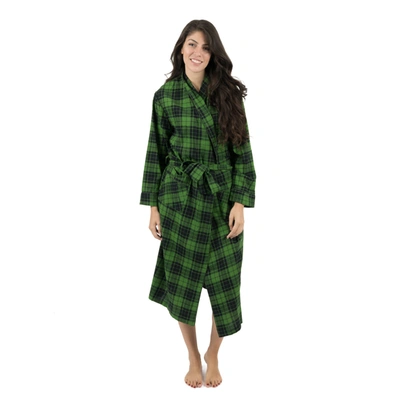 Shop Leveret Christmas Womens Flannel Robe Plaid In Black