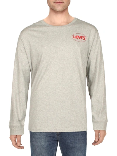 Shop Levi's Mens Relaxed Crewneck Graphic T-shirt In Grey