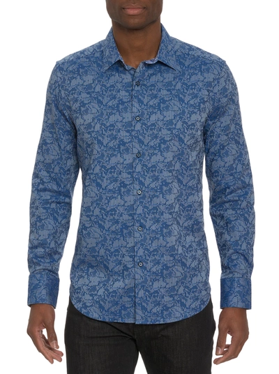 Shop Robert Graham Electric Slide Long Sleeve Button Down Shirt In Medium Blue