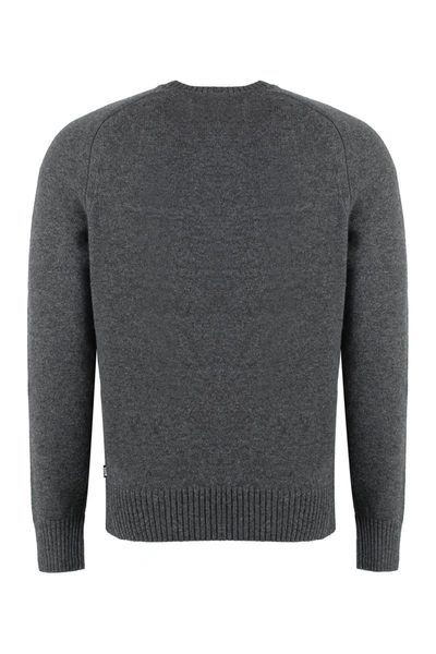 Shop Hugo Boss Boss Crew-neck Cashmere Sweater In Grey