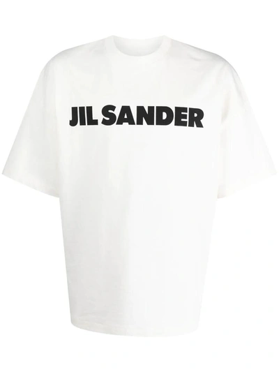 Shop Jil Sander Crew Neck Short Sleeves Logo T-shirt Clothing In White