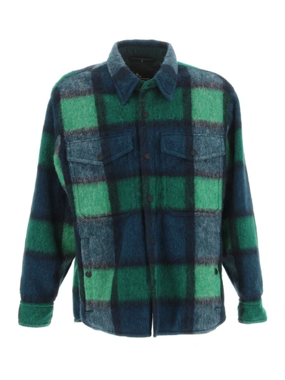 Shop Moncler Grenoble Shirts In Green Check