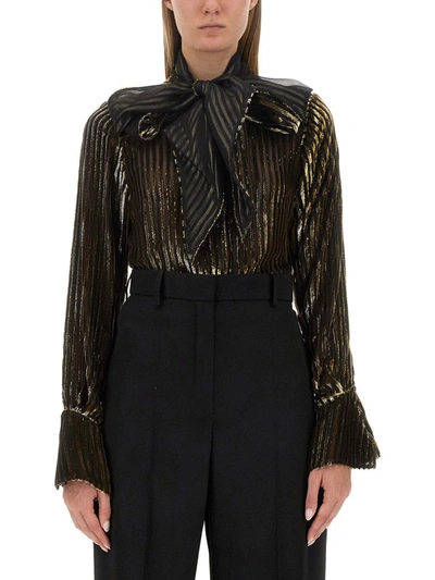 Shop Nina Ricci Velvet Blouse In Black