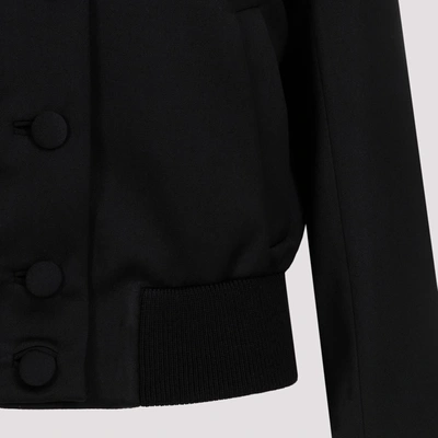 Shop Prada Single-breasted Wool And Satin Jacket In Black