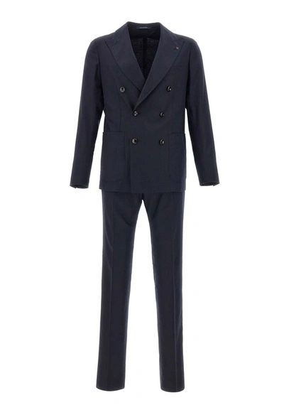 Shop Tagliatore Wool And Cashmere Suit In Blue