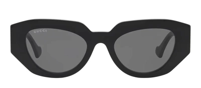 Shop Gucci Gg1421s 001 Geometric Sunglasses In Grey