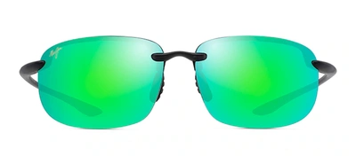 Shop Maui Jim Hookipa Xlarge Mj Gm456-14 Wrap Polarized Sunglasses In Green