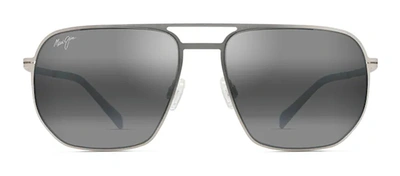 Shop Maui Jim Sharks Cove Mj 605-17 Navigator Polarized Sunglasses In Grey