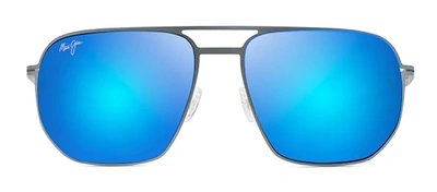 Shop Maui Jim Sharks Cove Mj B605-03 Navigator Polarized Sunglasses In Blue