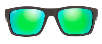 Shop Maui Jim The Flats Mj Gm897-01 Square Polarized Sunglasses In Green