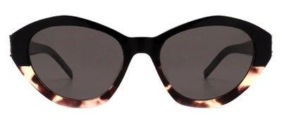 Shop Saint Laurent Sl M60 004 Cat Eye Polarized Sunglasses In Grey
