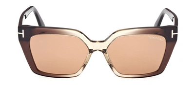 Tom Ford Winona 53mm Gradient Polarized Cat Eye Sunglasses In Brown