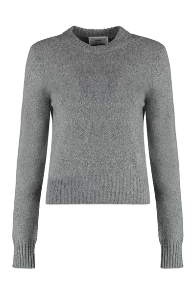 Shop Ami Alexandre Mattiussi Ami Paris Wool And Cashmere Sweater In Grey