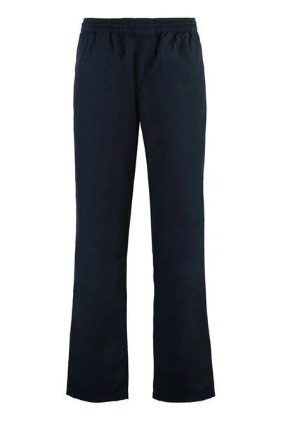 Shop Aspesi Ventura Cotton Trousers In Blue