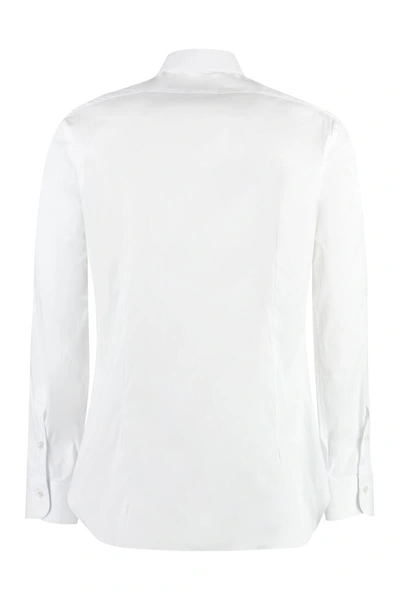 Shop Barba Cotton Shirt In White