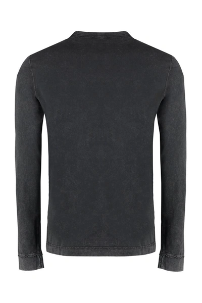 Shop Dolce & Gabbana Long Sleeve Cotton T-shirt In Black