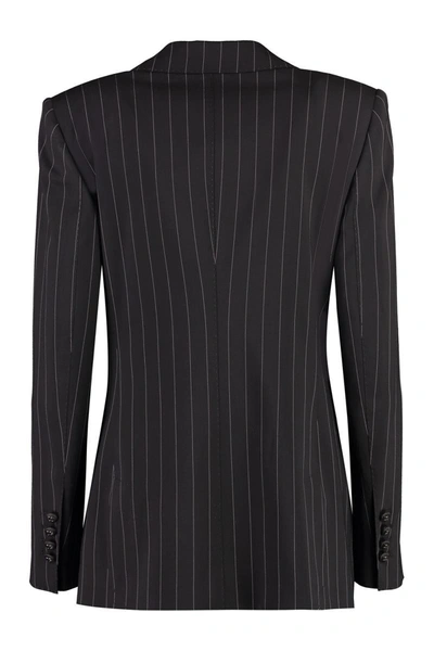 Shop Dolce & Gabbana Wool Pinstripe Blazer In Brown