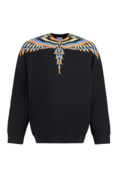 Shop Marcelo Burlon County Of Milan Cotton Crew-neck Sweatshirt In Black