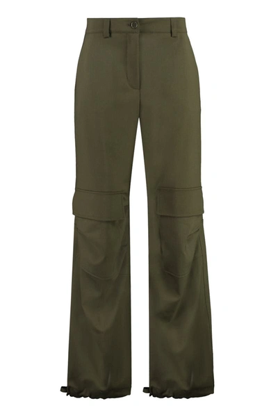 Shop P.a.r.o.s.h . Wool Cargo Trousers In Green
