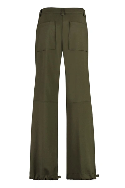 Shop P.a.r.o.s.h . Wool Cargo Trousers In Green