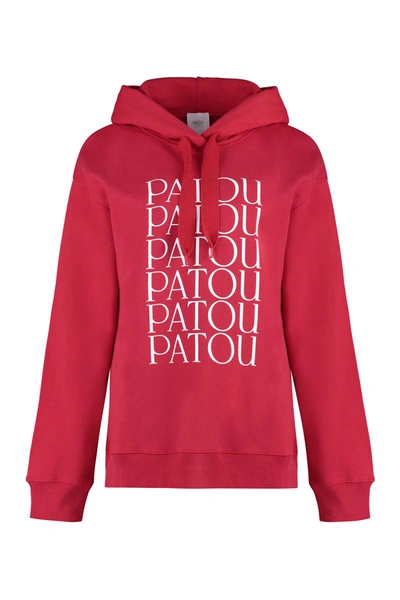 Shop Patou Cotton Hoodie In Red