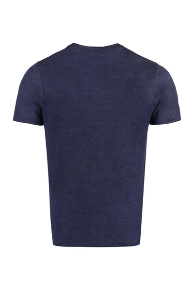 Shop Paul & Shark Linen T-shirt In Blue