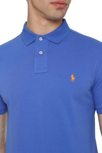 Shop Polo Ralph Lauren Short Sleeve Cotton Polo Shirt In Blue