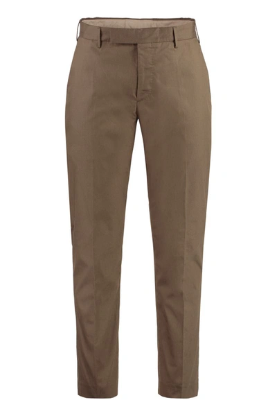 Shop Pt01 Stretch Cotton Chino Trousers In Green