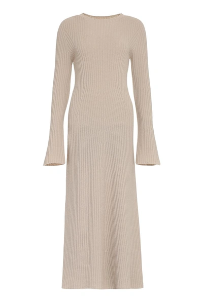 Shop Roberto Collina Knitted Dress In Beige