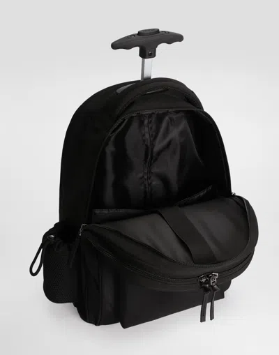 Dolce & Gabbana Printed Nylon Trolley Backpack In ブラック